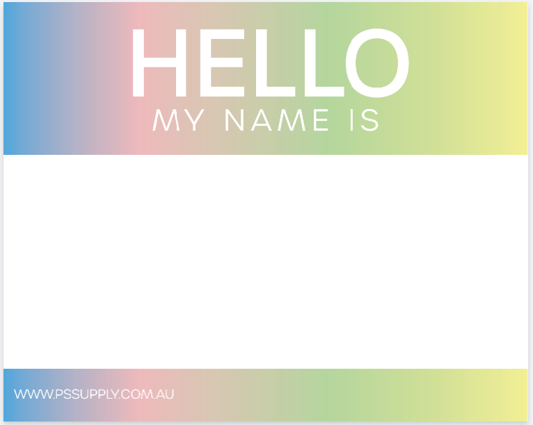 Hello My Name Is - PS Supply Eggshell Sticker (Rainbow)