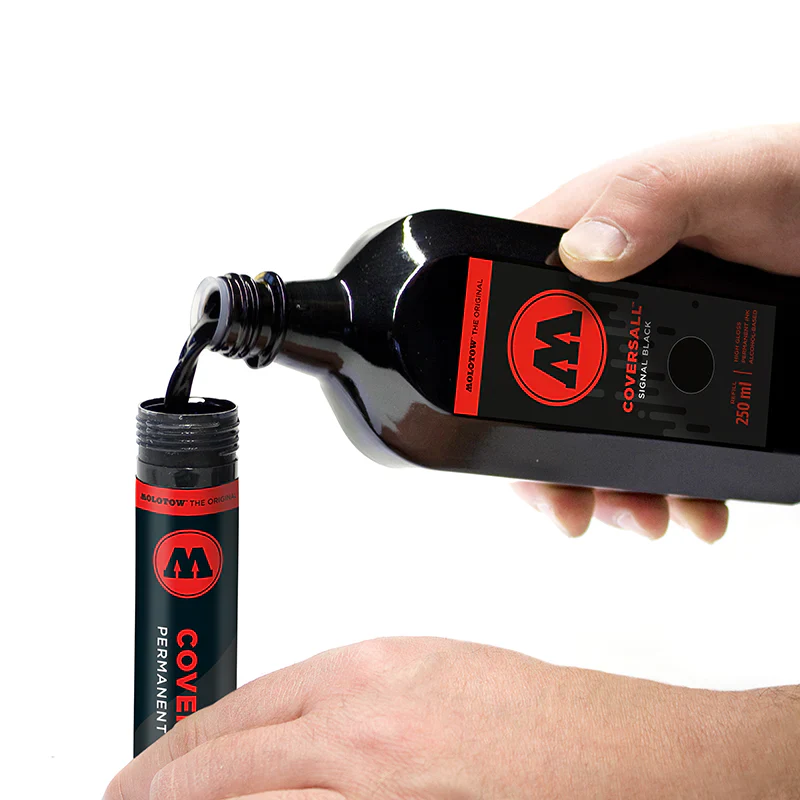 Molotow Coversall Glass Refill - 250ml (Signal Black)
