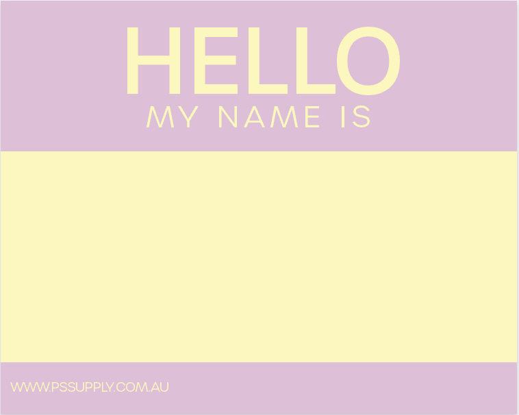 Hello My Name Is - PS Supply Eggshell Sticker (Lemon Sherbert)